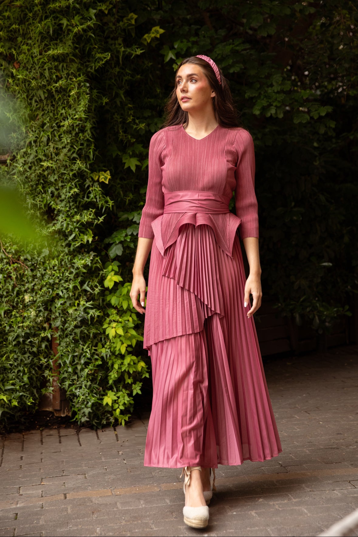 Diadema Cora rosa palo