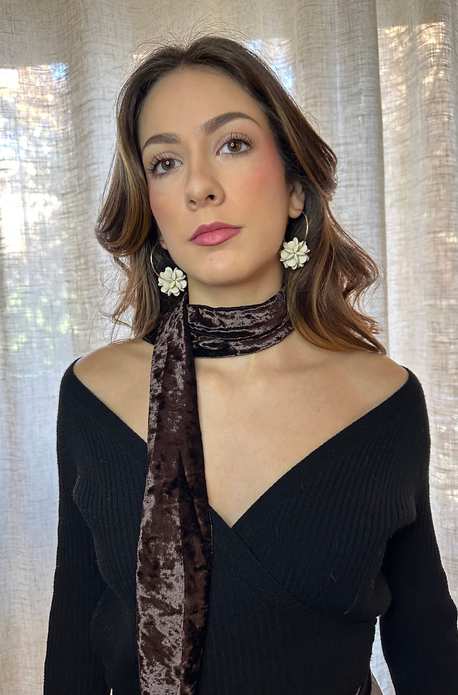Fular velvet marrón