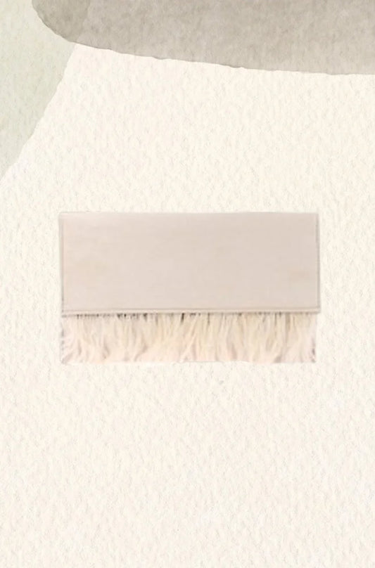 Cartera Mapi plumas nude/beige