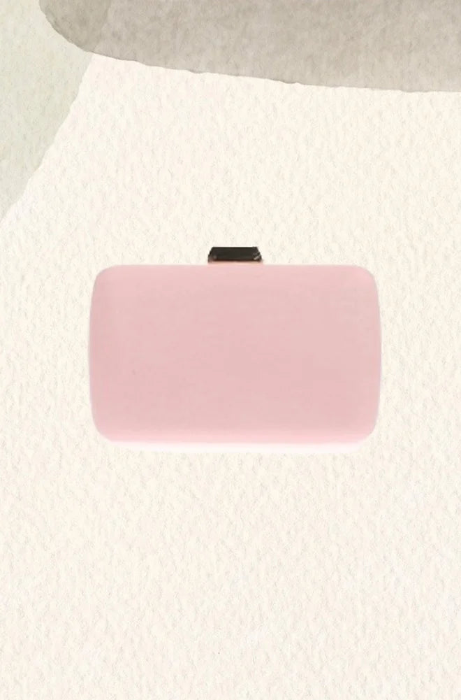 Pink suede clutch