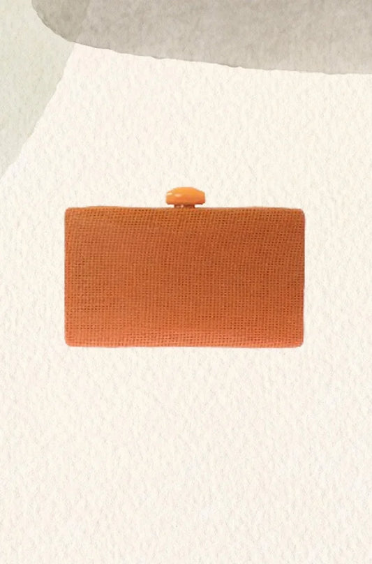 Clutch fiesta rafia naranja