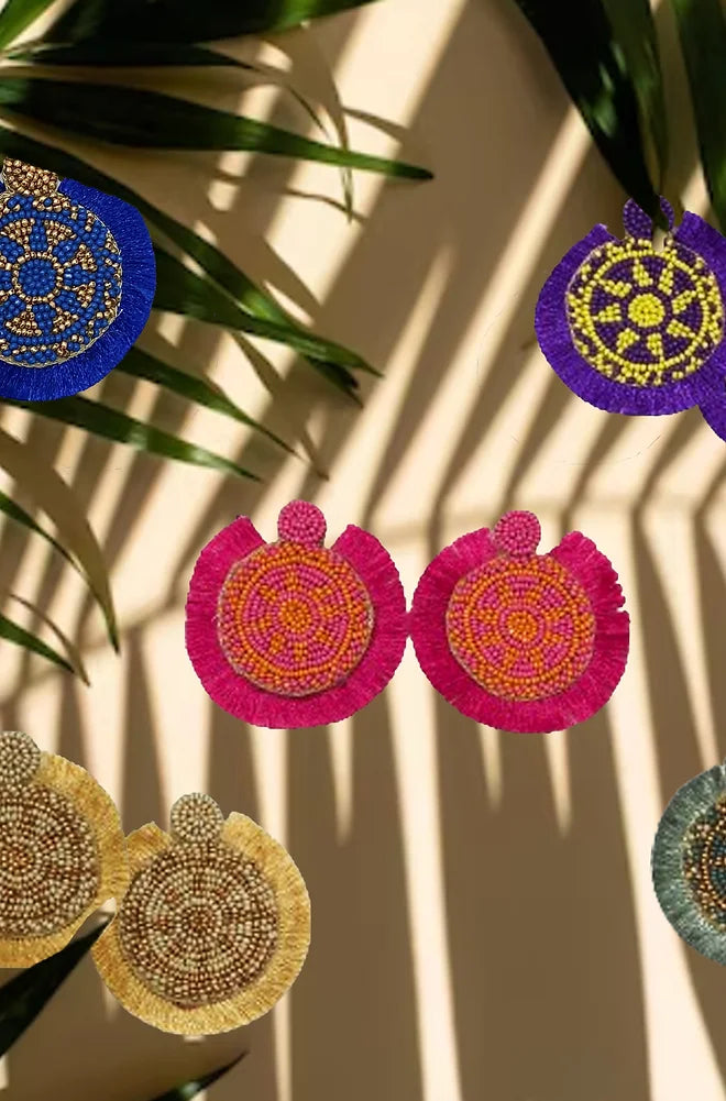Purple Art Earrings