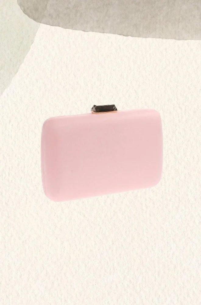Pink suede clutch