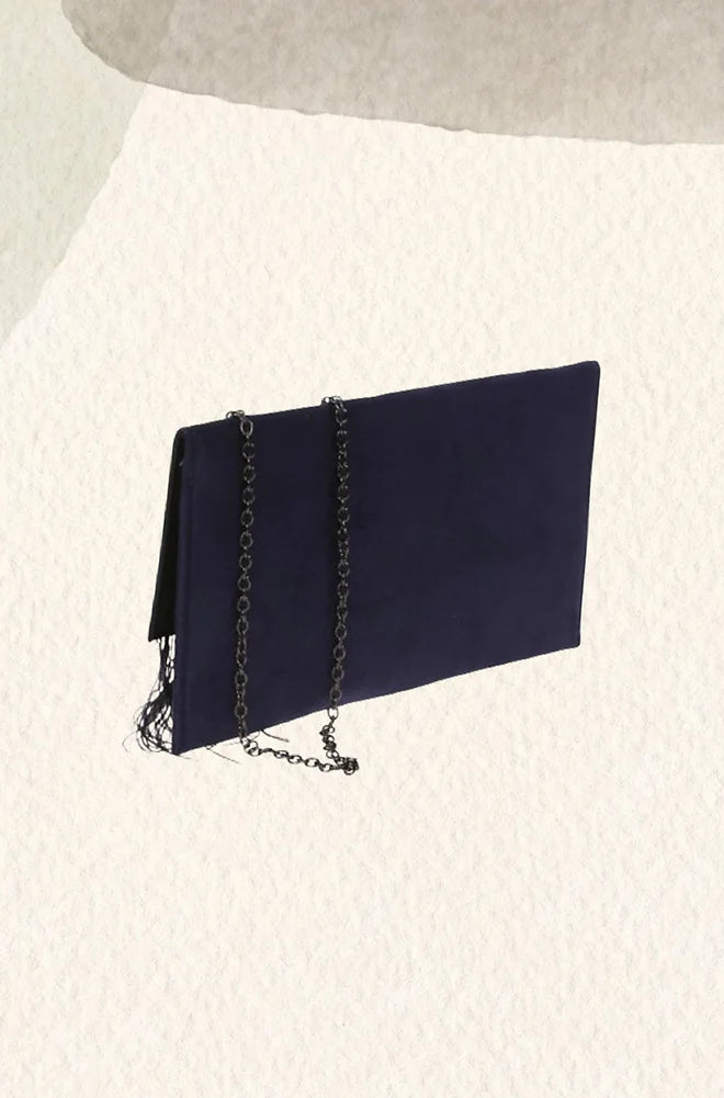 Clutch Mapi plumas marino