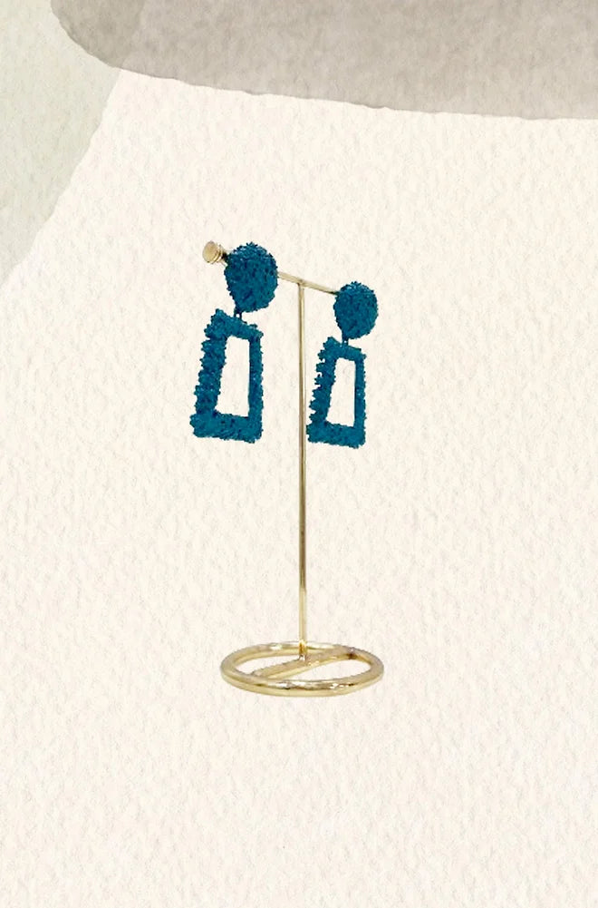 Pendientes Boho verde azulado
