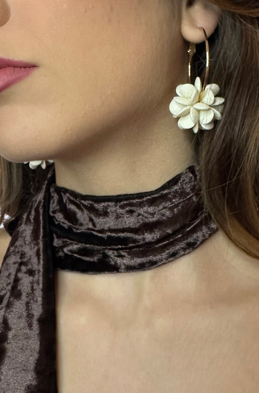 Fular velvet marrón