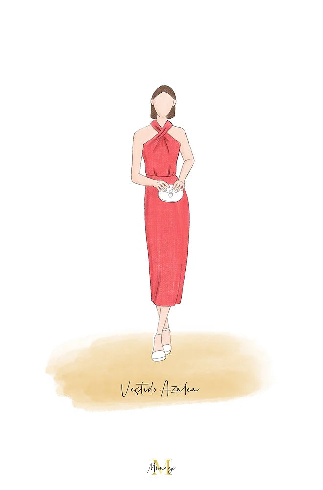 Vestido Azalea coral