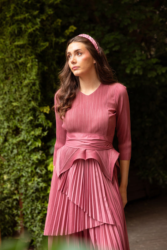 Diadema Cora rosa palo