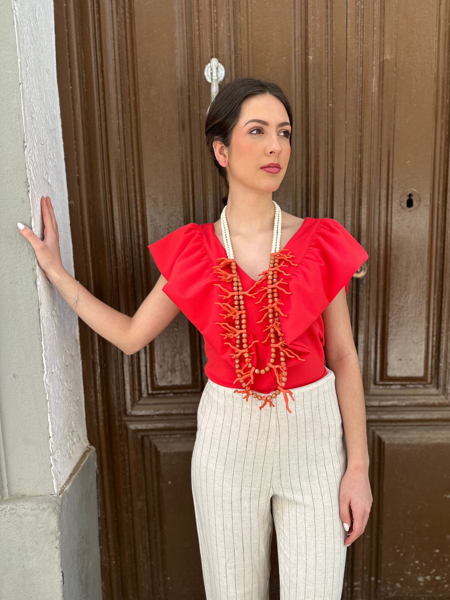 Collar caracola coral