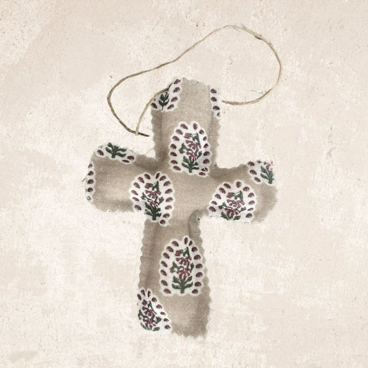 Cruz topo granate y verde