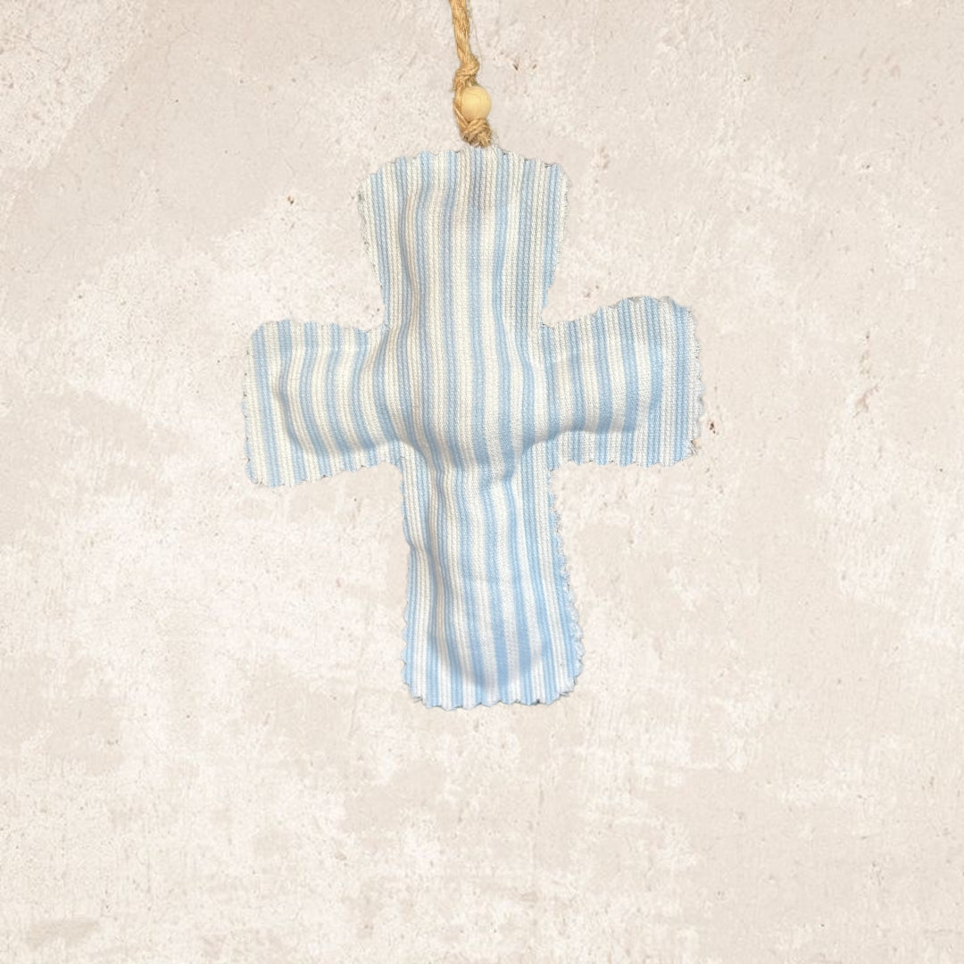 Light blue cross stripes