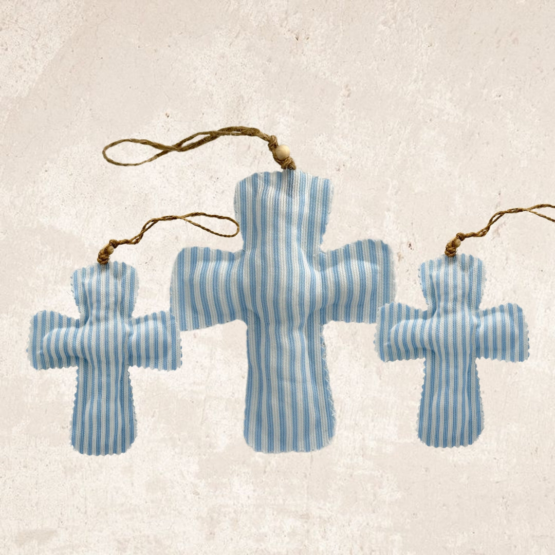 Light blue cross stripes