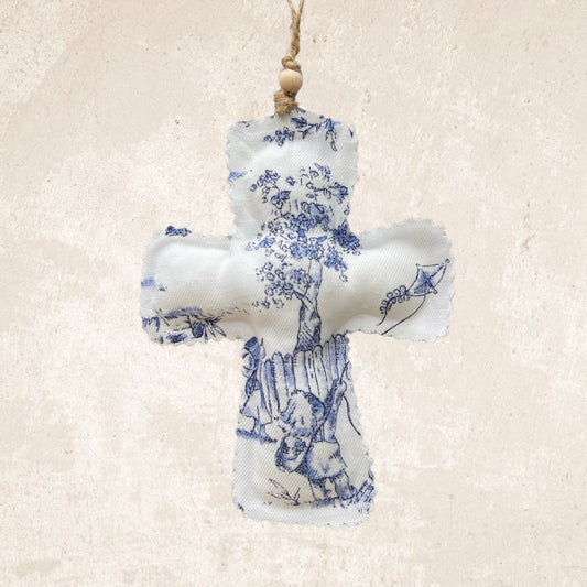 Cruz toile de jouy azul