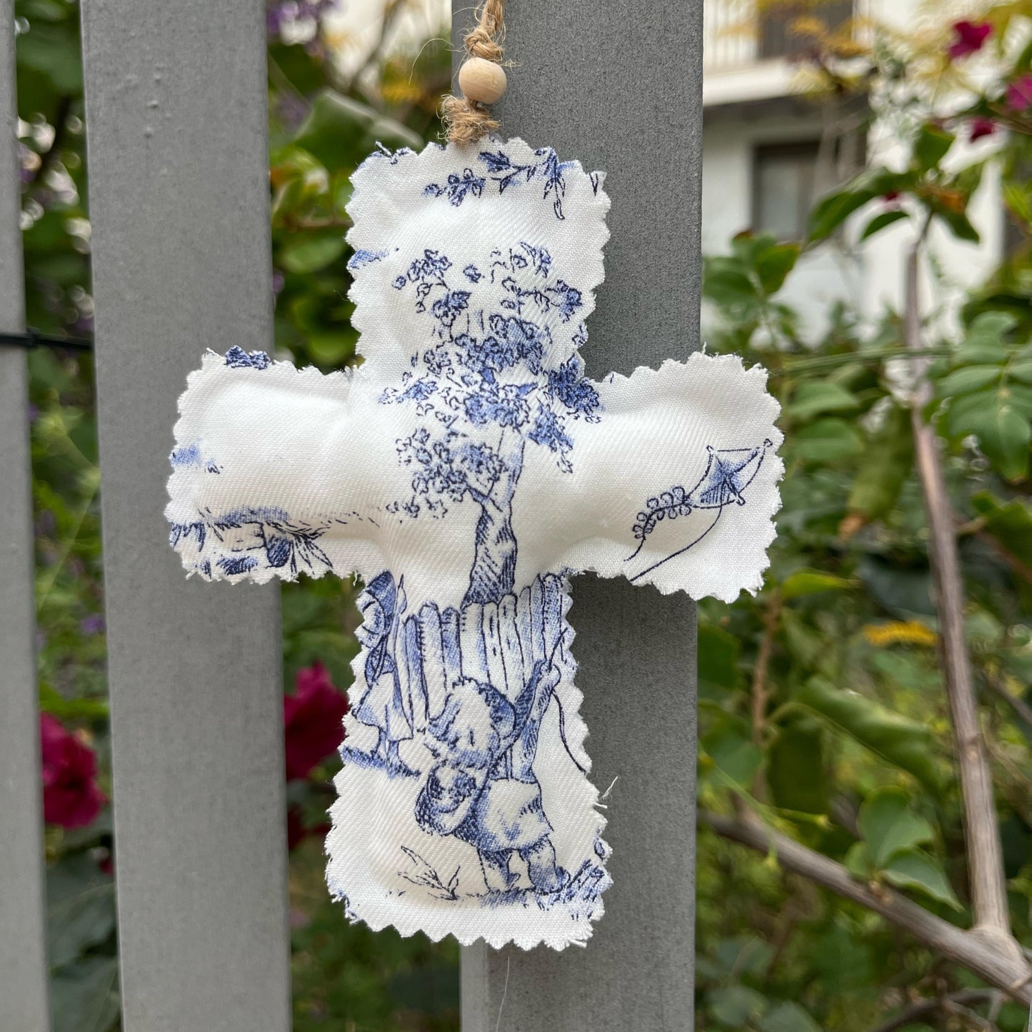 Cruz toile de jouy azul