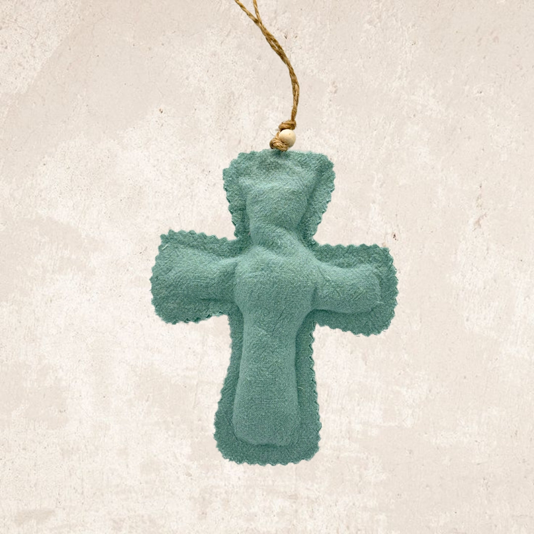Water green linen cross