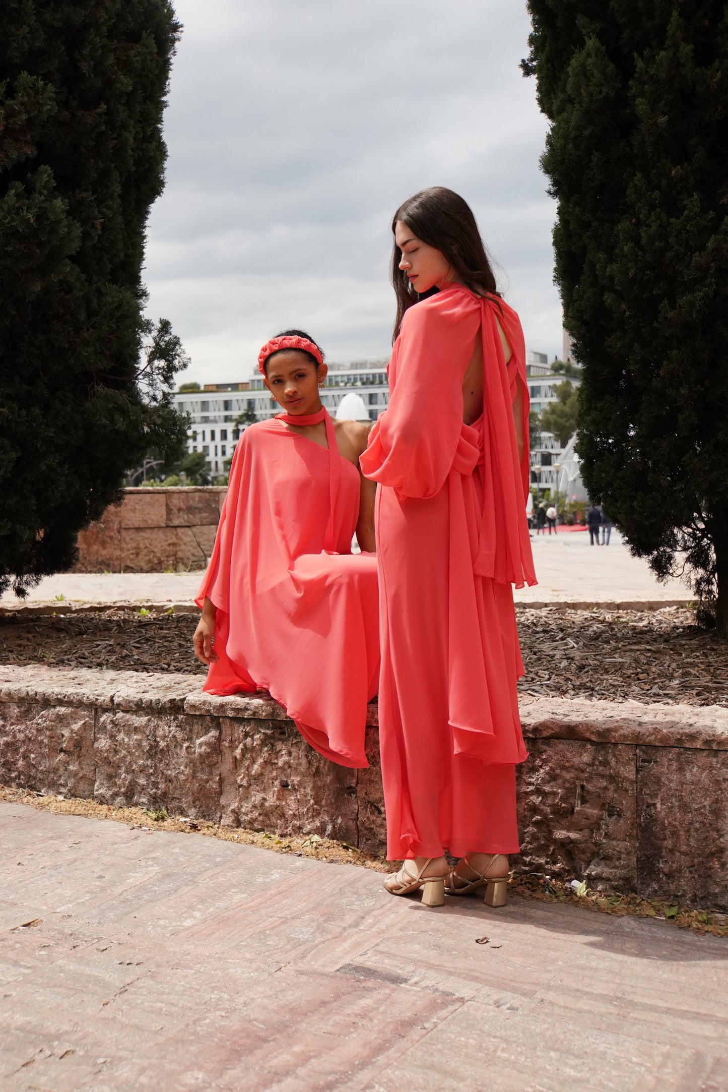 Aria coral dress