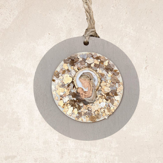 Medallón mediano Virgencita Topo Gold