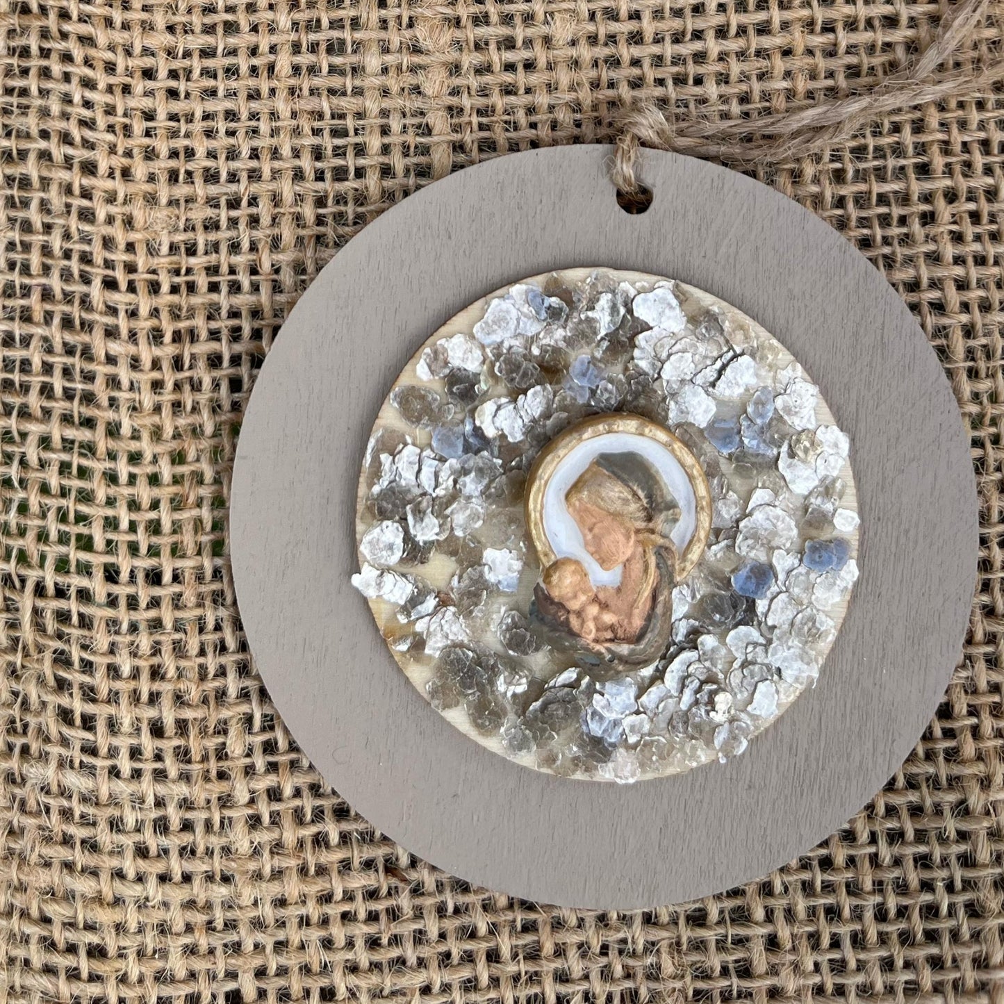 Medium Medallion Virgencita Topo Silver