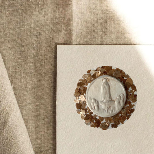 Medallón mini Virgen de Fátima gold