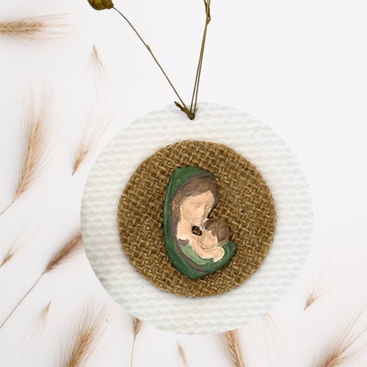 Medium medallion of the white Virgin Mary