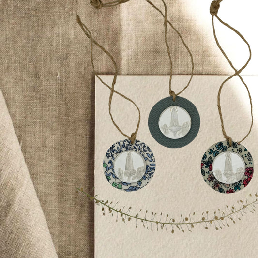 Medallón mini Virgen de Fátima estampado