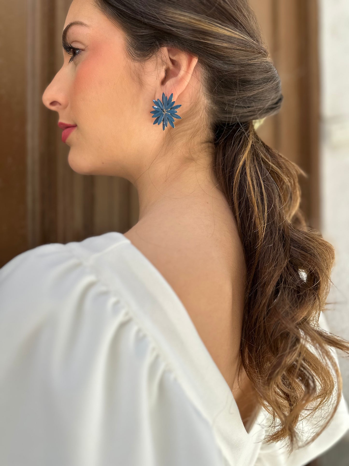 Pendientes Solana azul