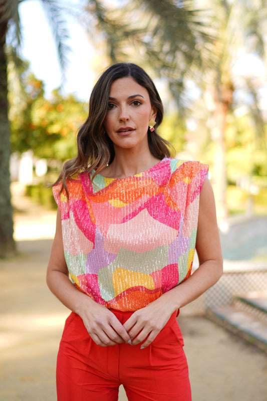 Top Passion Fruit Sequin multicolor