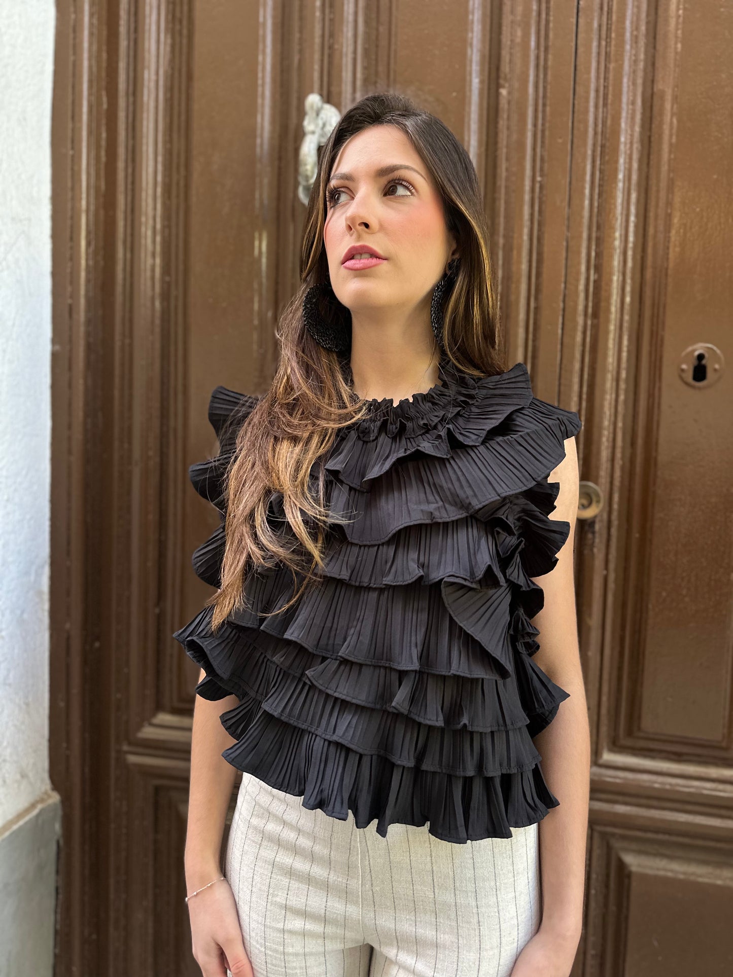 Black Tropic Top