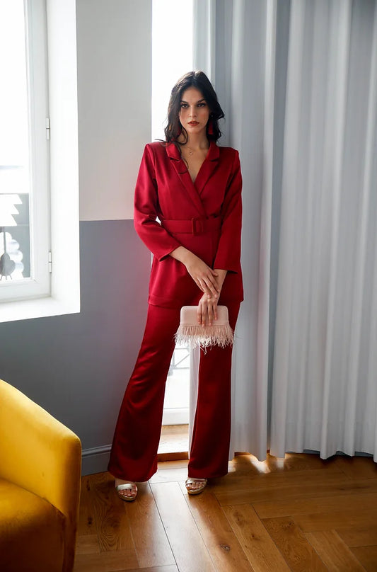 Traje de chaqueta Beatriz granate