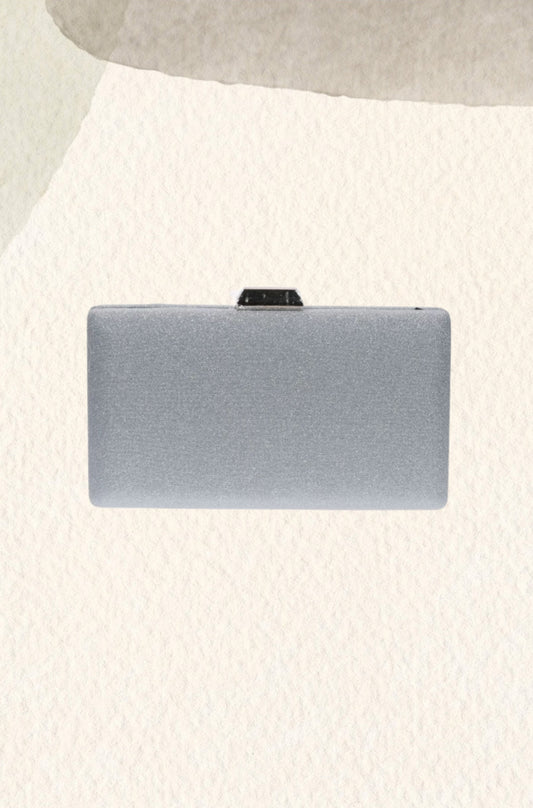 Clutch fiesta brillo plata