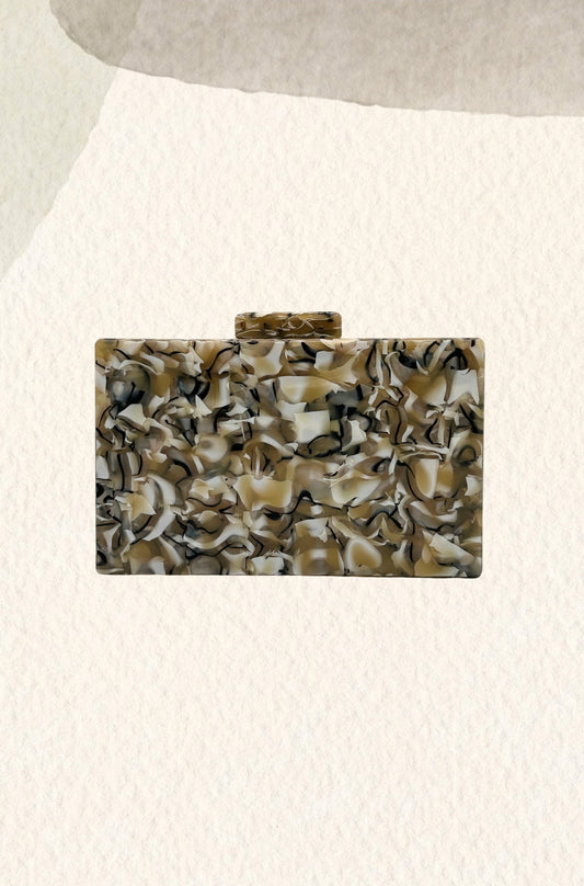 Clutch nácar tonos marrones