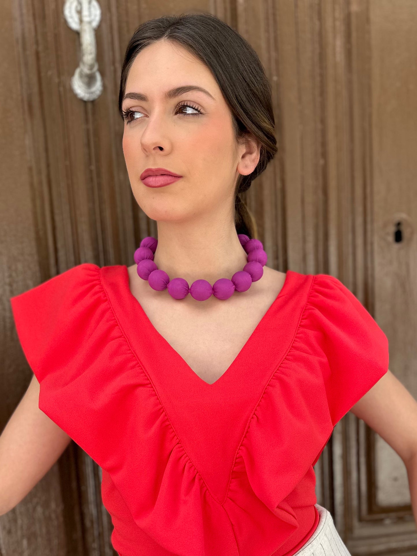 Collar Arena Morado