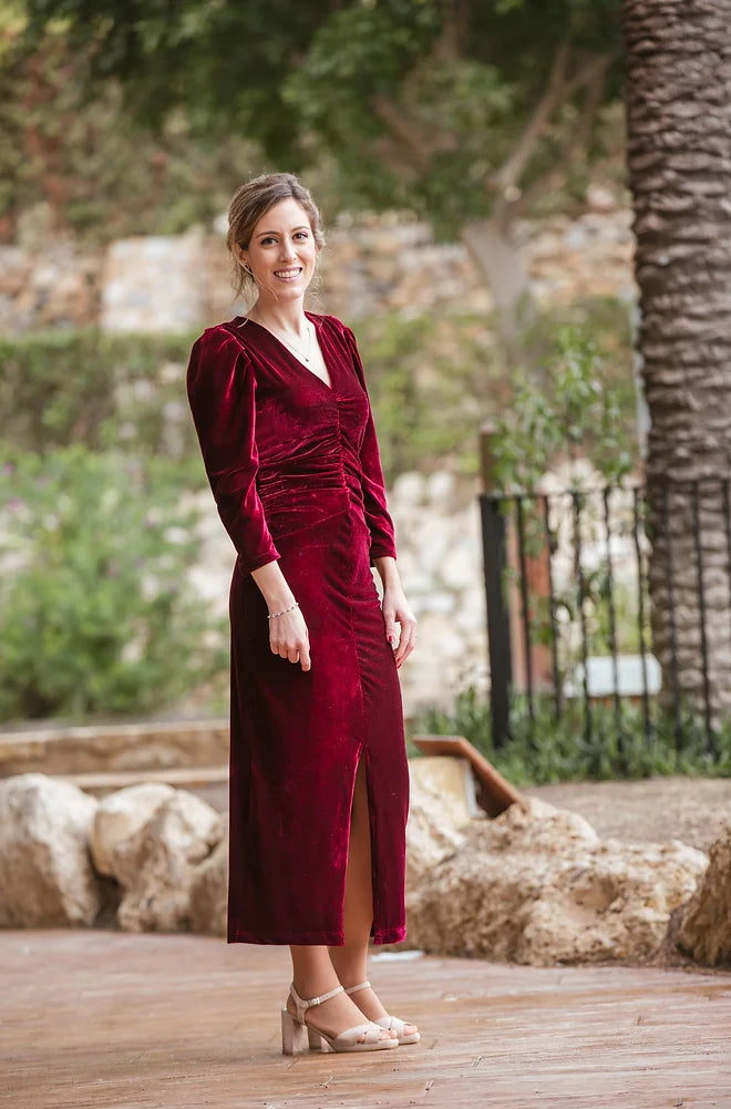 Vestido Lima granate
