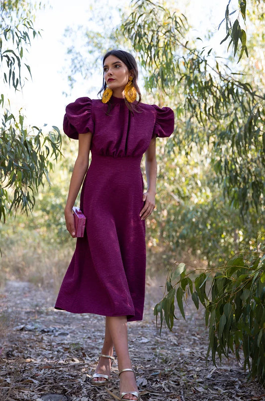 Vestido Margarita berenjena