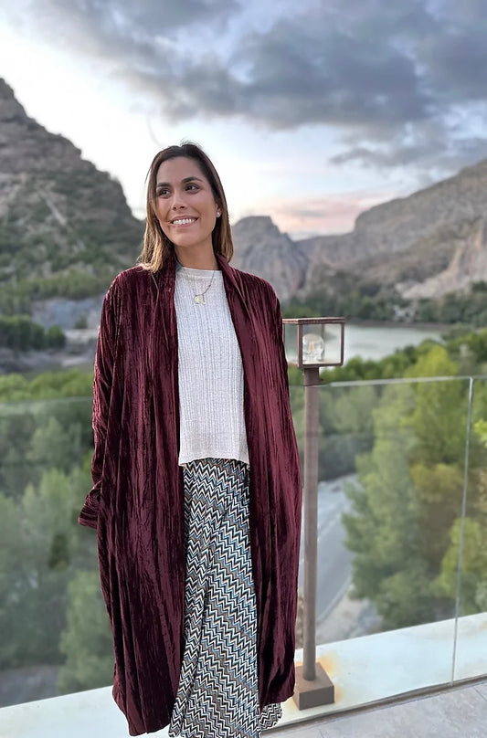 Kimono Simba marrón/berenjena