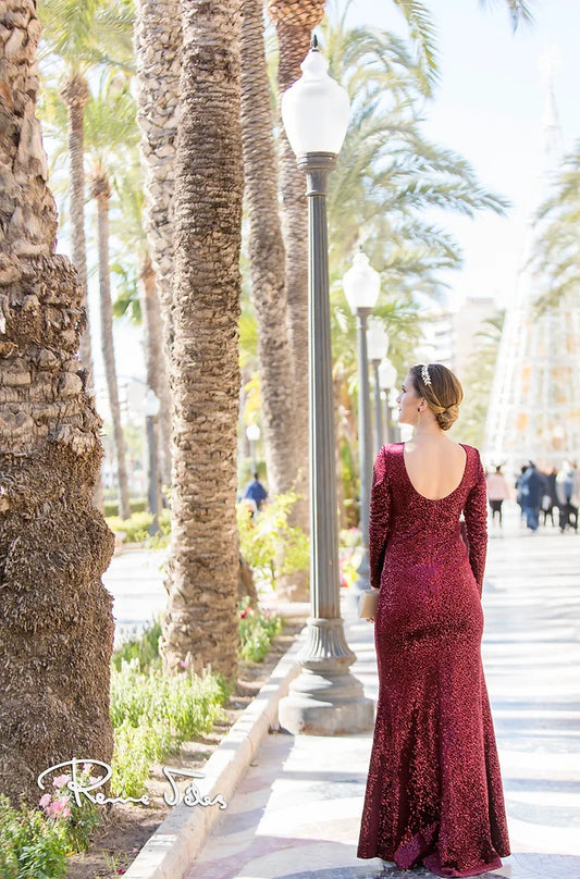 Vestido Princess granate o plata