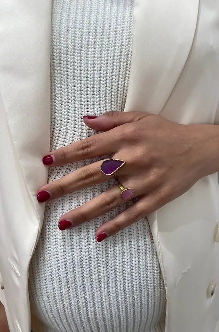 Anillo triángulo rosa