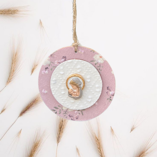 Medium medallion Virgin floral nude plumeti