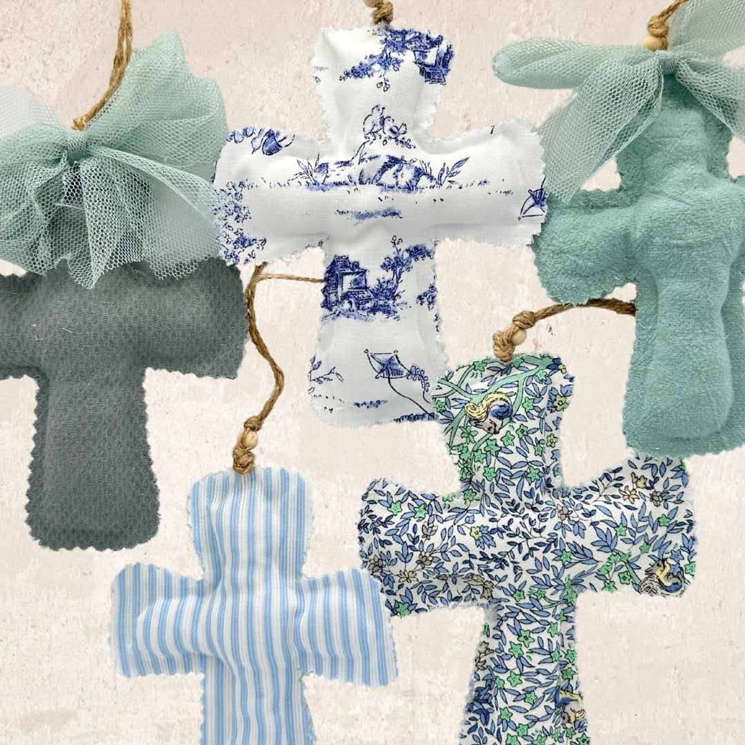 Light blue cross stripes