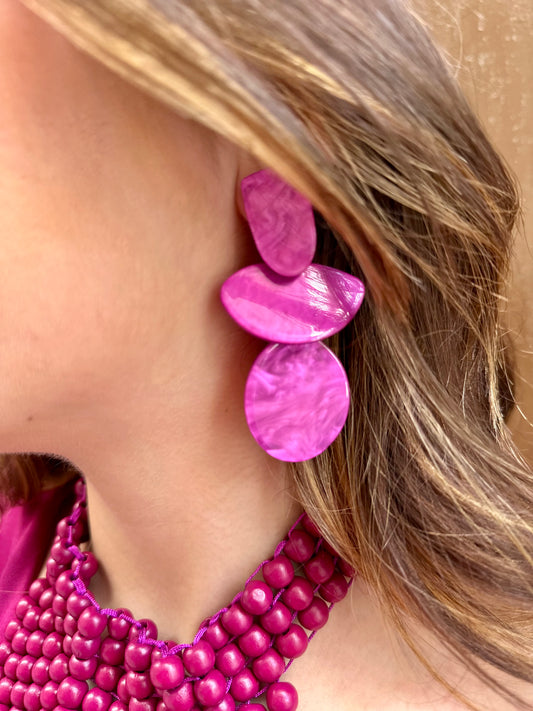 Pendientes Aurora buganvilla