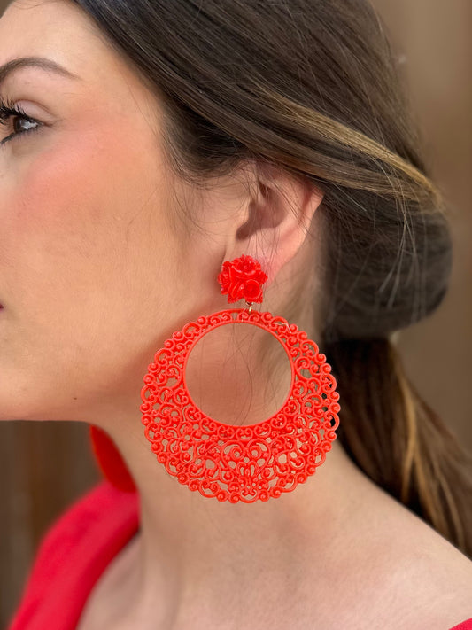 Pendientes Fandango coral