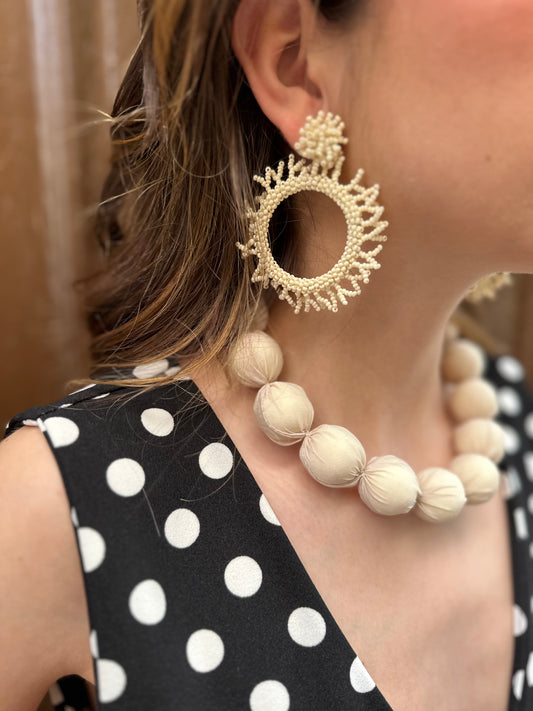 Pendientes Mediterránea marfil