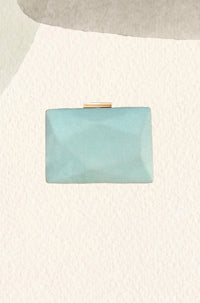 Clutch Hexágono Antelina verde agua