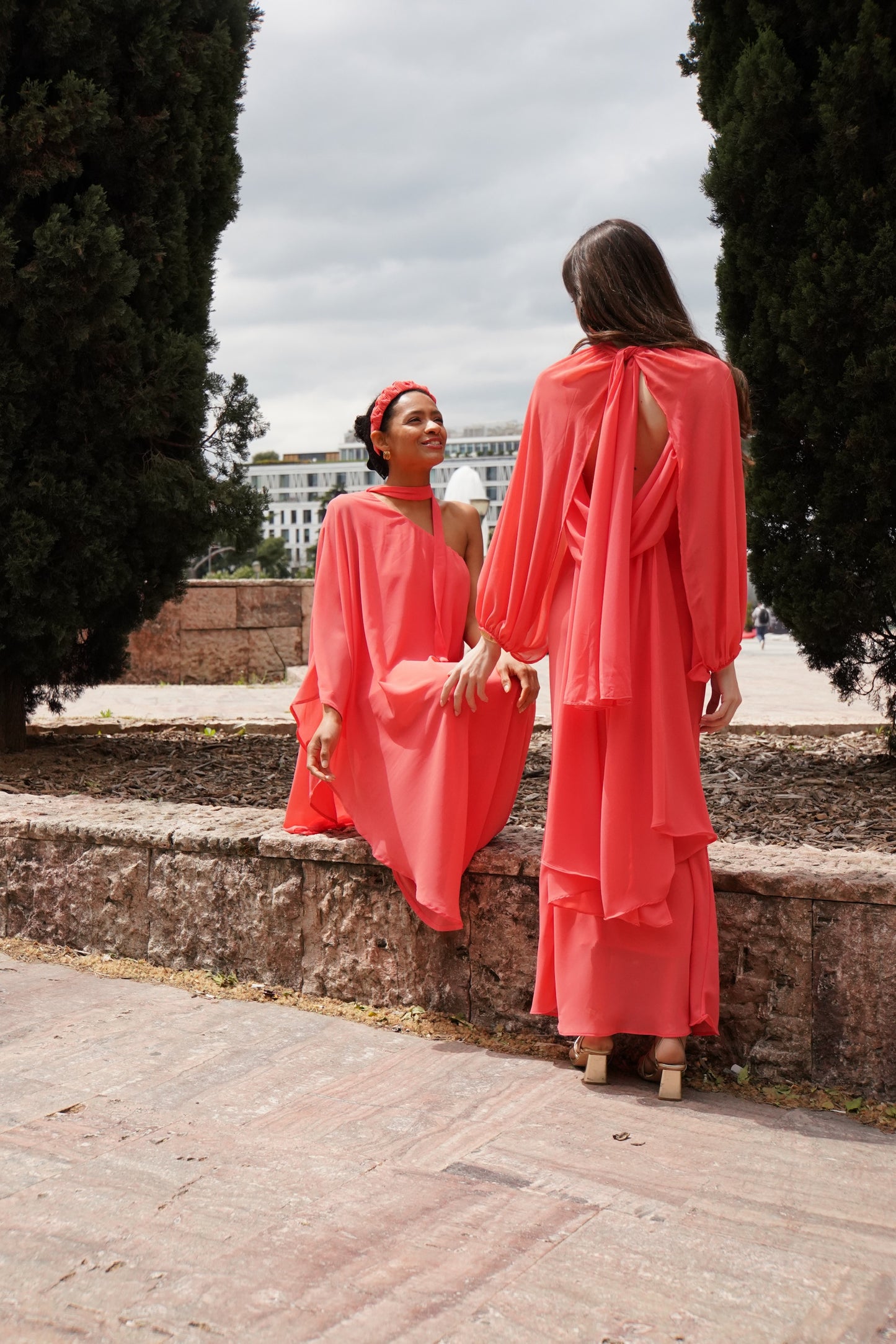 Vestido Aria coral