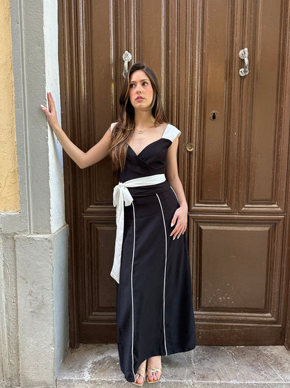 Top Linde blanco y negro