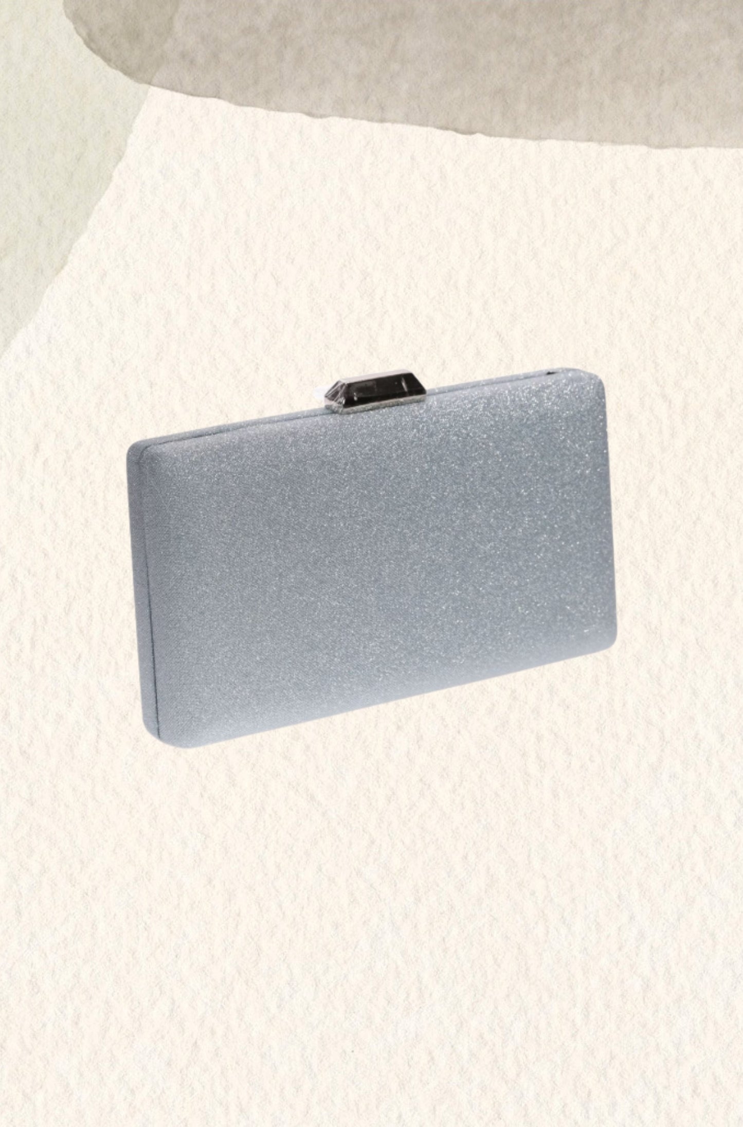 Silver glitter party clutch