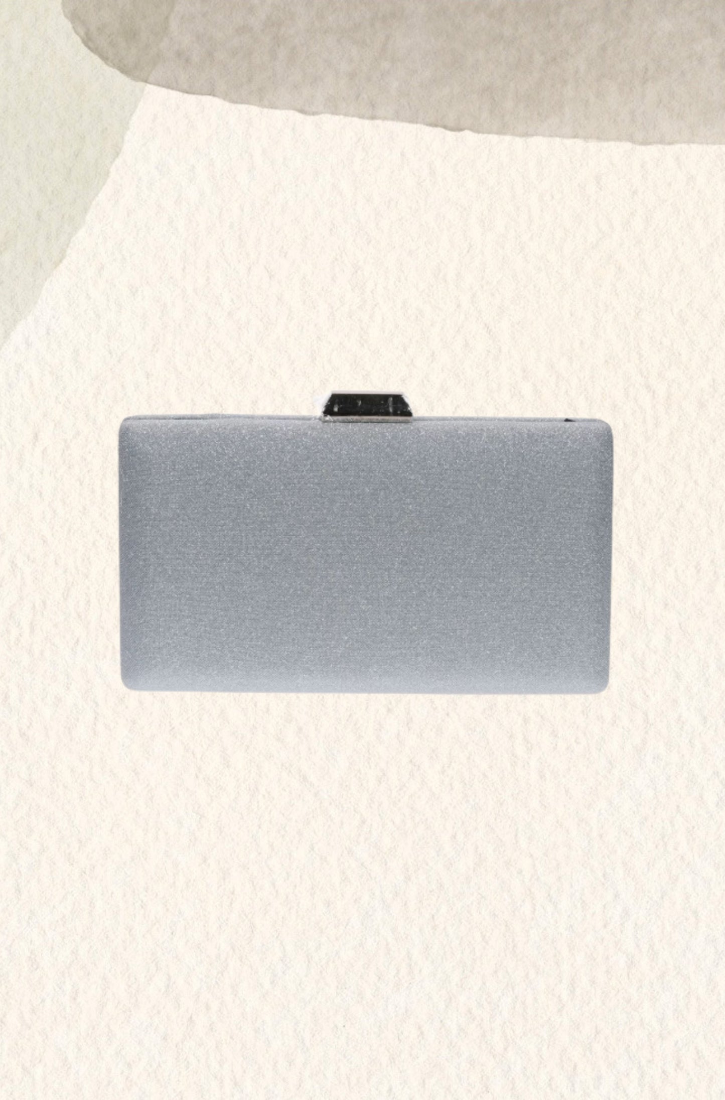 Silver glitter party clutch