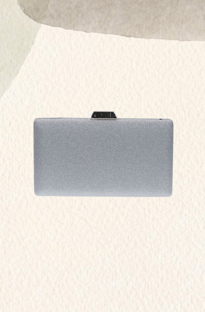 Silver glitter party clutch
