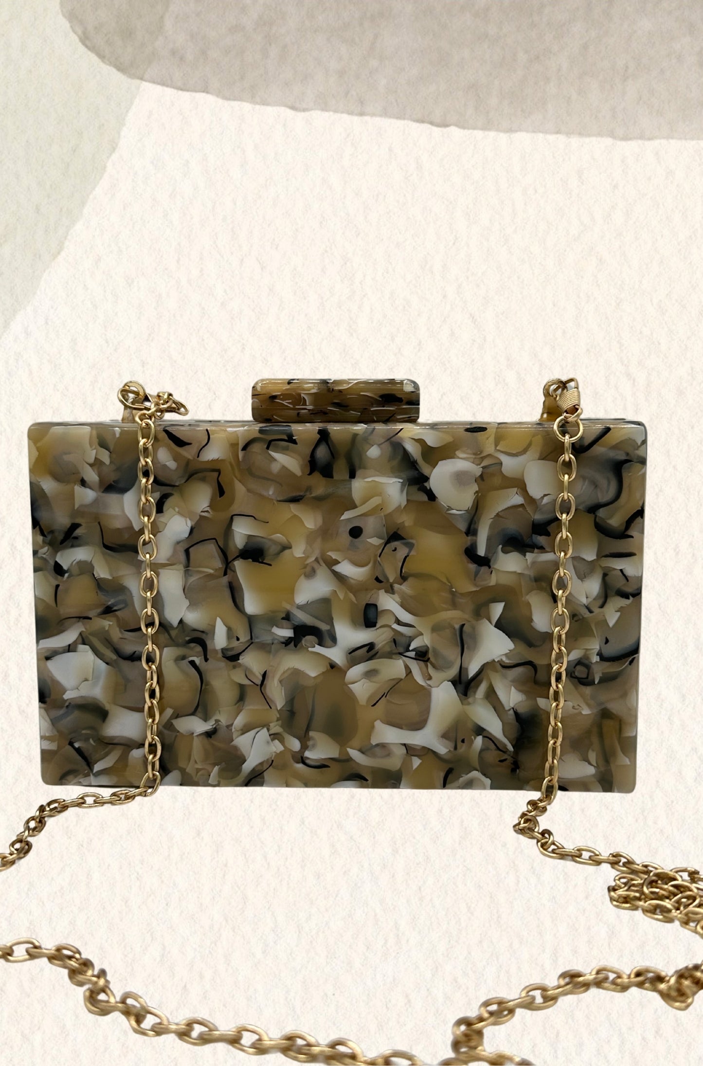 Clutch nácar tonos marrones