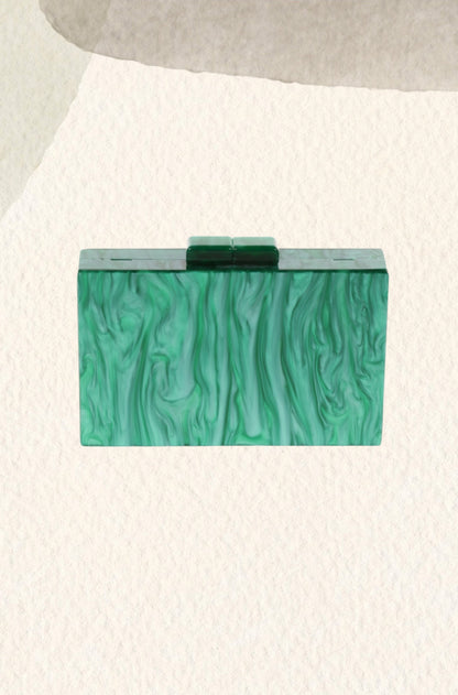Clutch fiesta nacar verde esmeralda